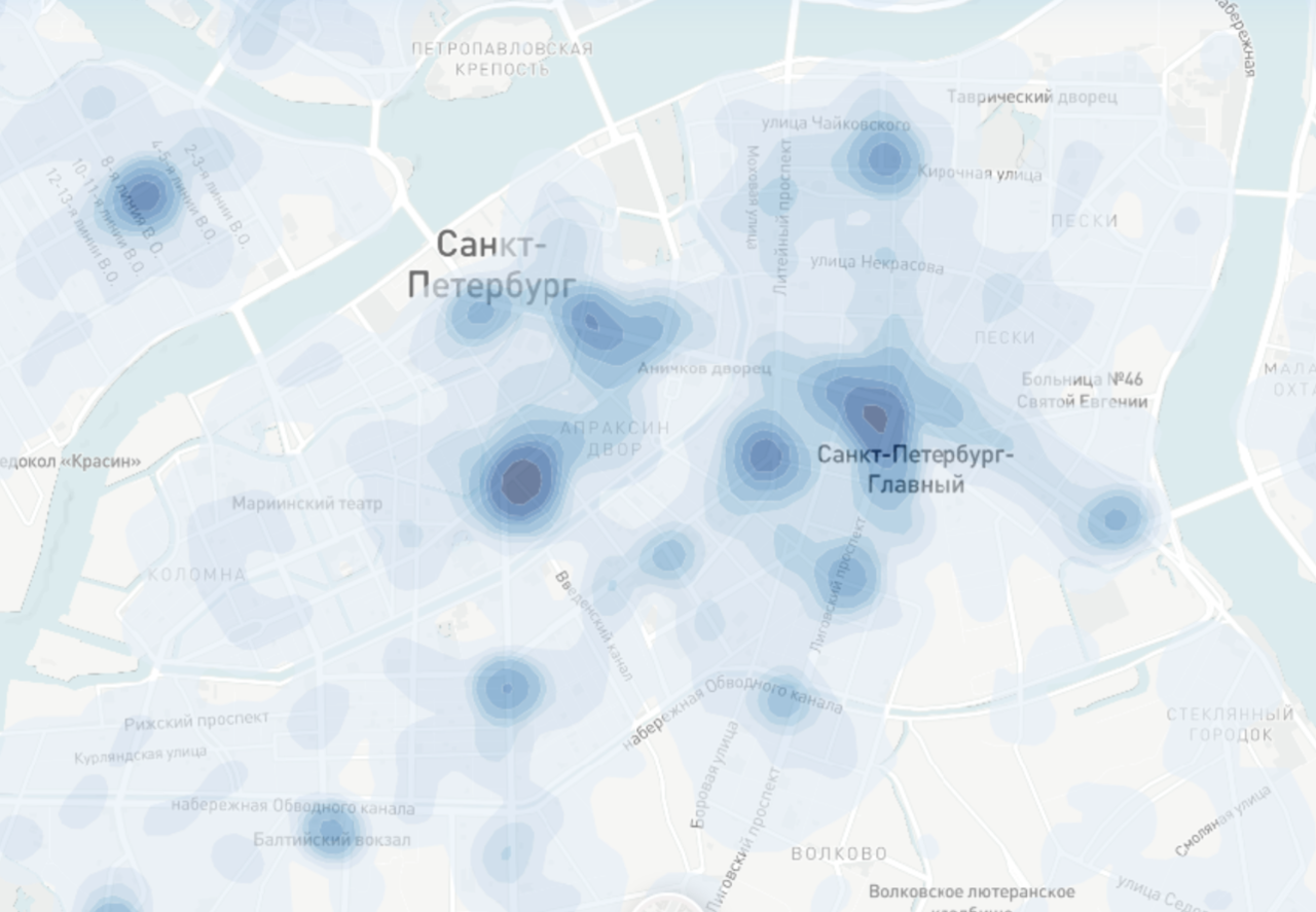 Геомодель притяжения населения по генераторам трафика